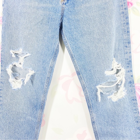 NEW Agolde Fen Light Wash High Rise Relaxed Taper Distressed Denim Jeans 28 - Picture 5 of 12